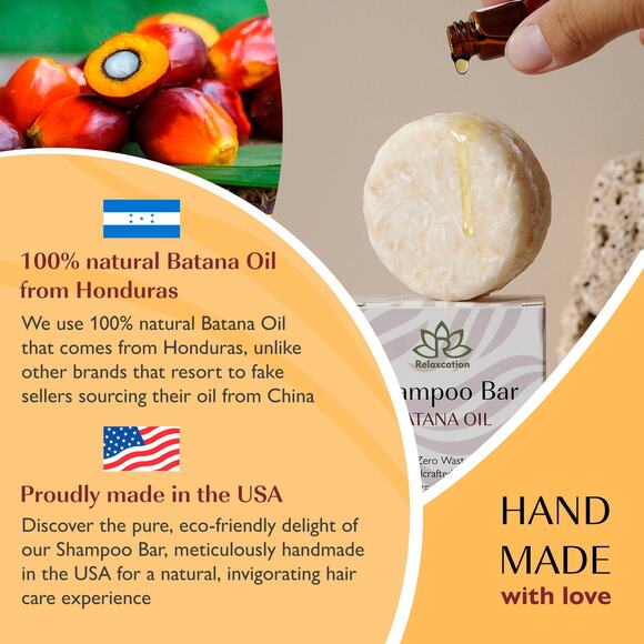 BATANA OIL for HAIR GROWTH Shampoo Bar | PURE RAW HONDURAS BATANA OIL - Picture 8 of 10